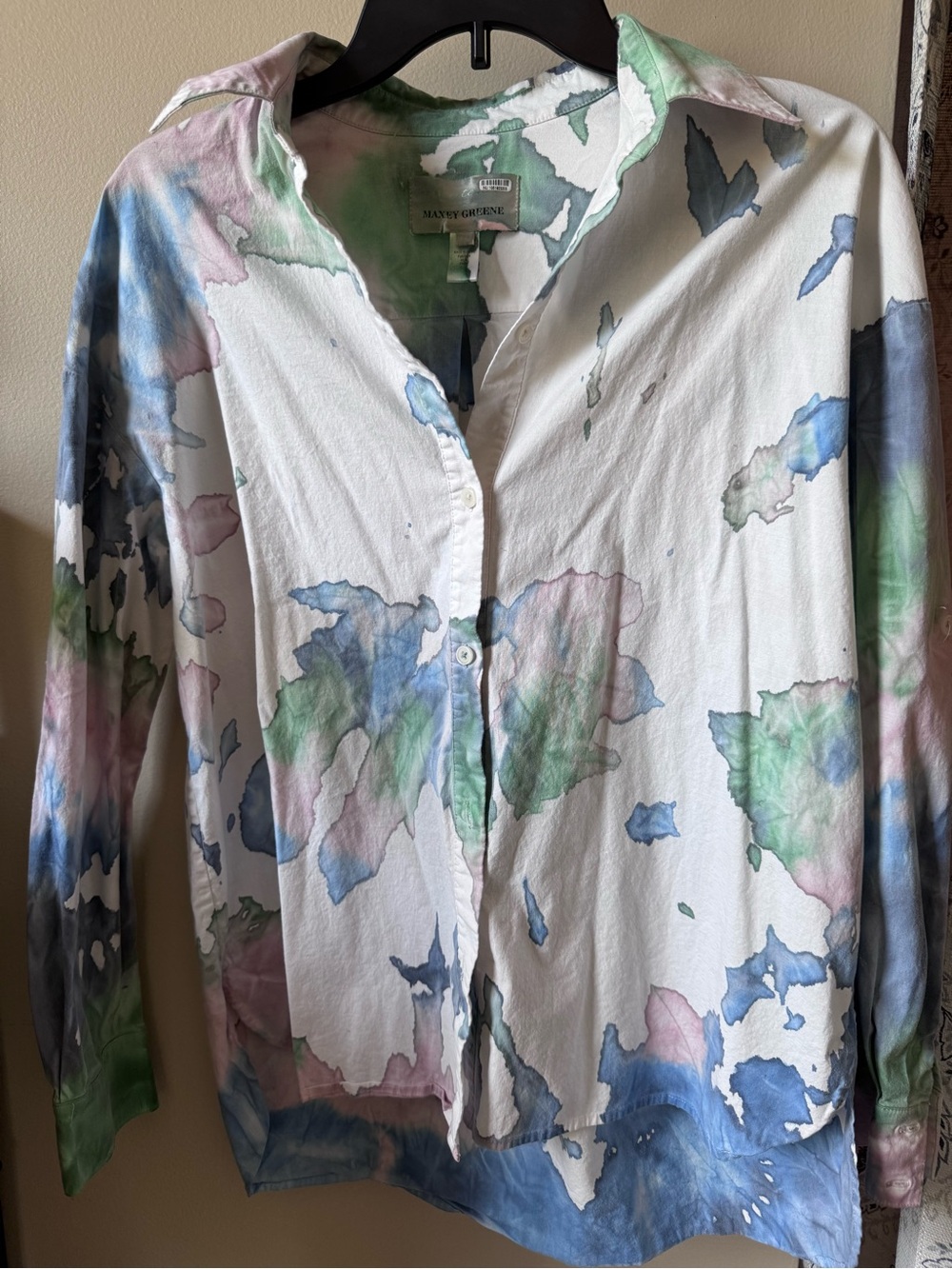 Hand-Dyed Watercolor Button Up